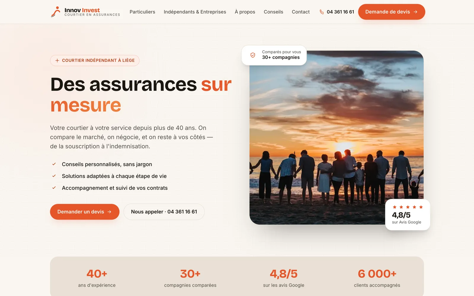 Capture du site Innov Invest — Liège