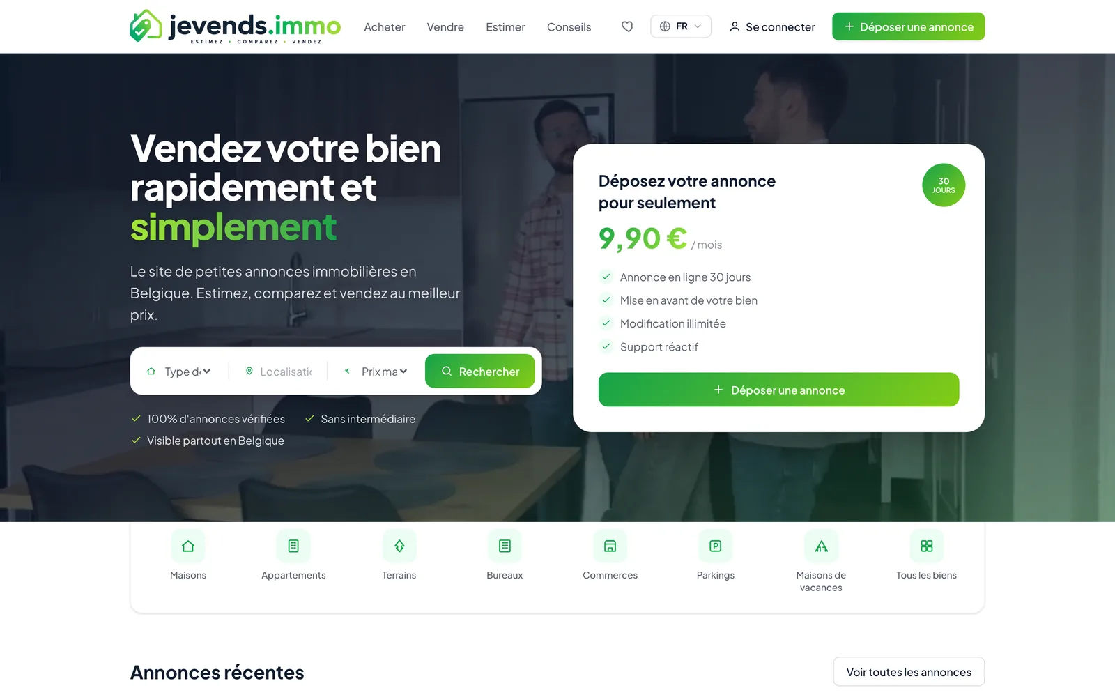 Capture du site jevends.immo
