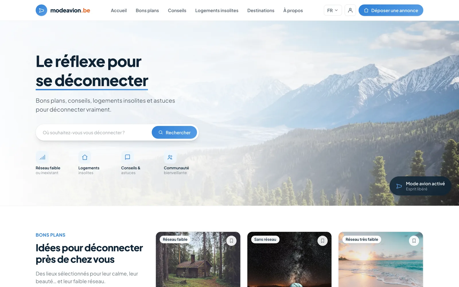 Capture du site Mode Avion